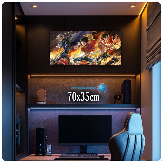 Poster Cartoncillo  Retro De Luffy, Ace Y Sabo  | One Piece