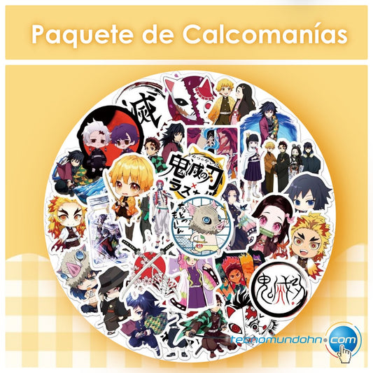 Paquete Calcomanías De Demon Slayer