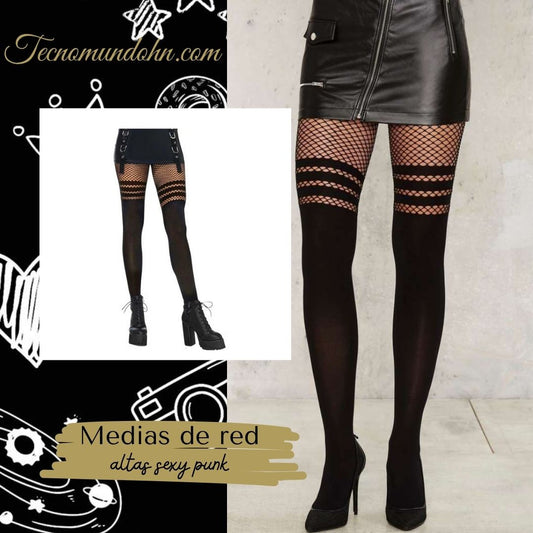 Medias De Red Altas Sexy Punk