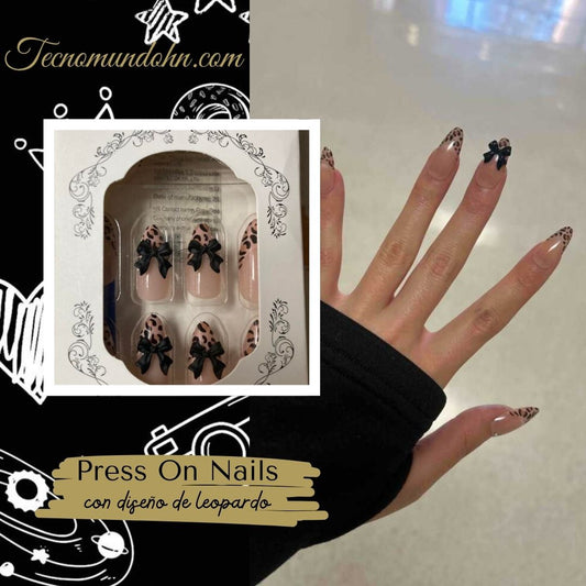 Uñas Postizas Estampado Leopardo