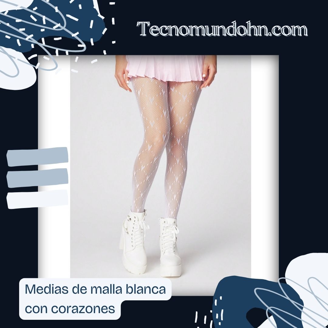 Medias De Malla Blanca Con Corazones