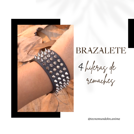 Brazalete 4 Hileras De Remaches