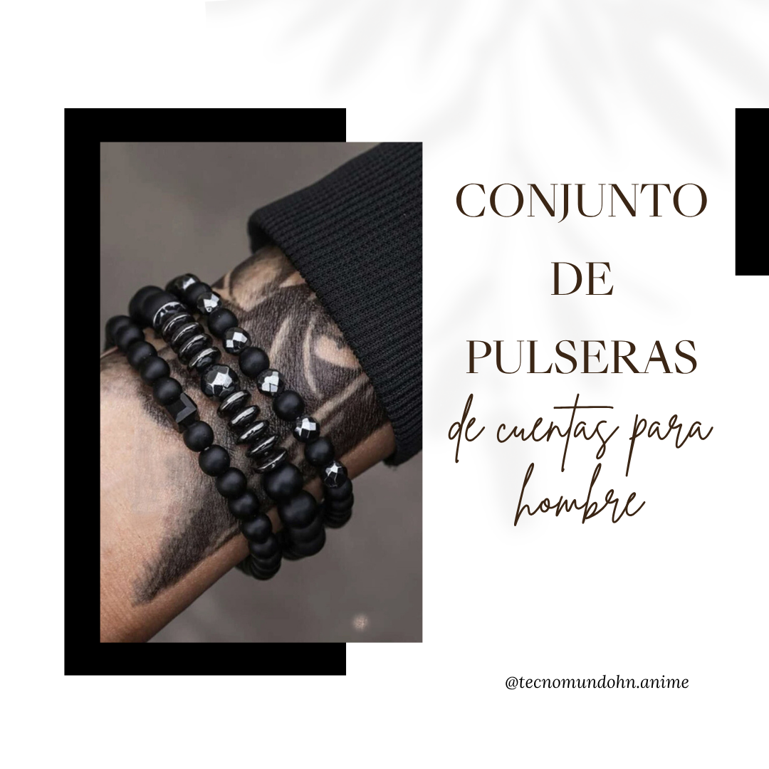 Conjunto De Pulseras De Cuentas Para Hombre