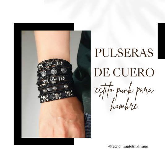 Conjunto De Pulseras Estilo Punk Para Hombre