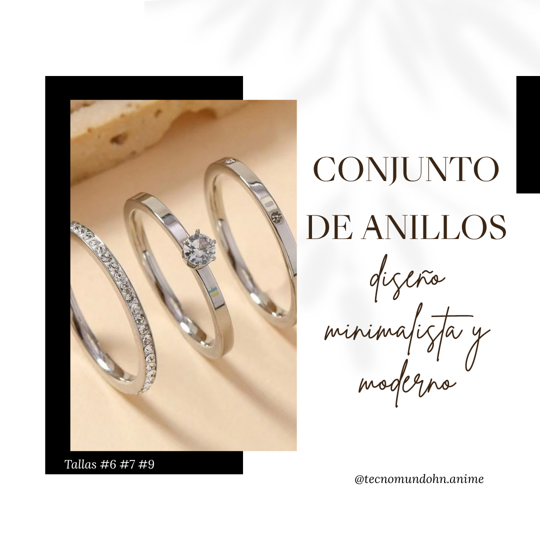 Conjunto De Anillos Minimalistas Y Modernos