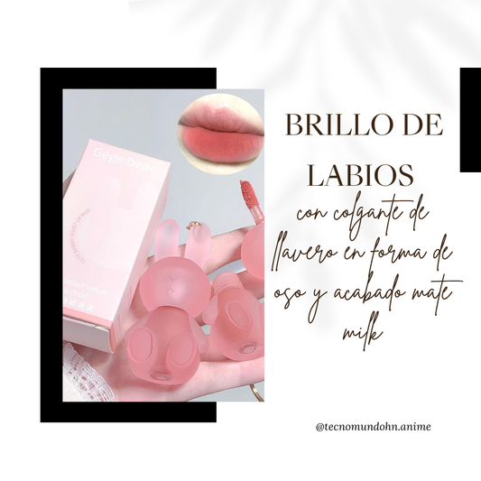 Brillo Labios En Forma De Oso Llavero Acabado Mate Milk