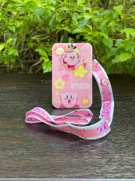 Kirby Lanyard + Portacarnet 6 Pink
