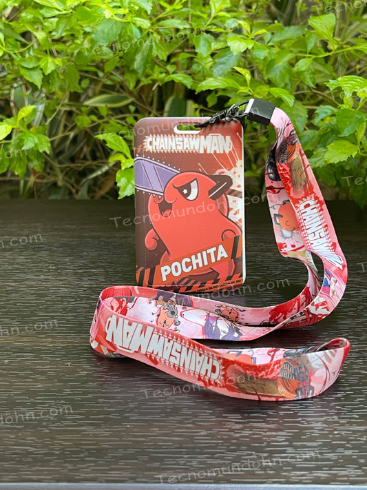 Chainsaw Man Lanyard + Portacarnet 1 Pochita