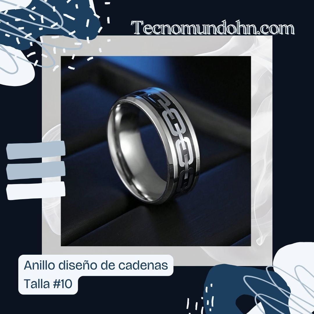 Anillo Diseño De Cadenas Talla #10