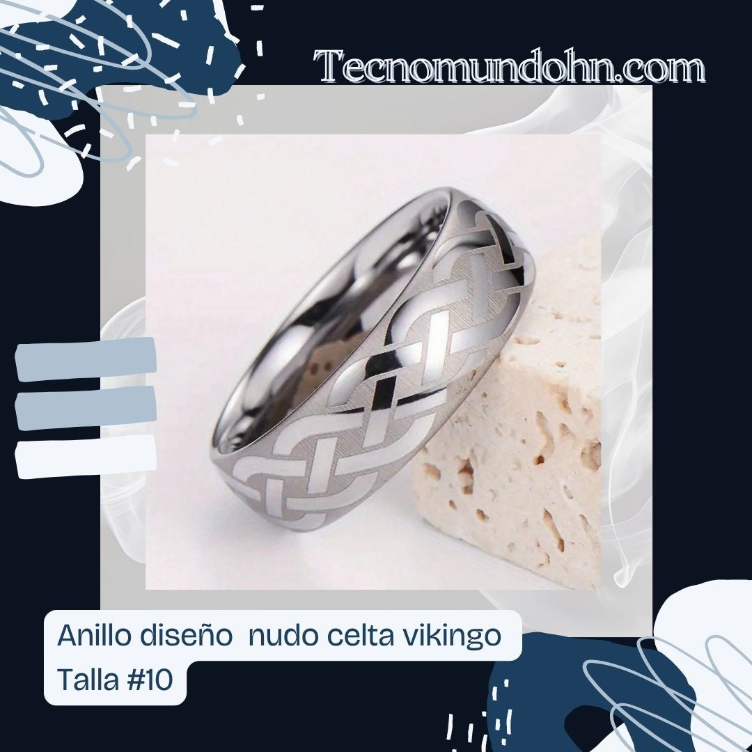 Anillo Diseño  Nudo Celta Vikingo Talla #10