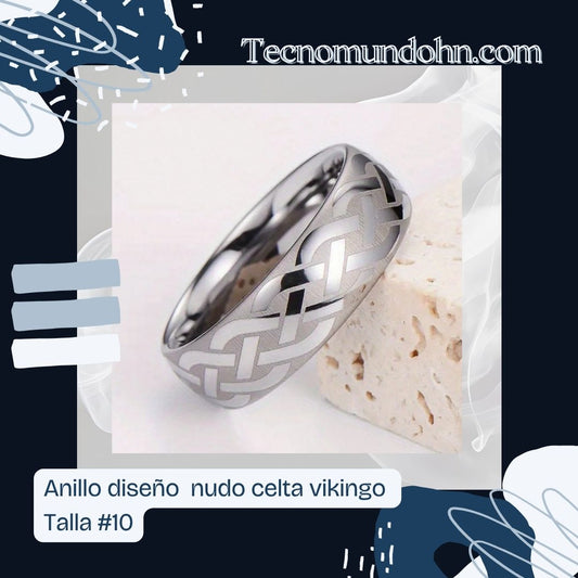 Anillo Diseño  Nudo Celta Vikingo Talla #10
