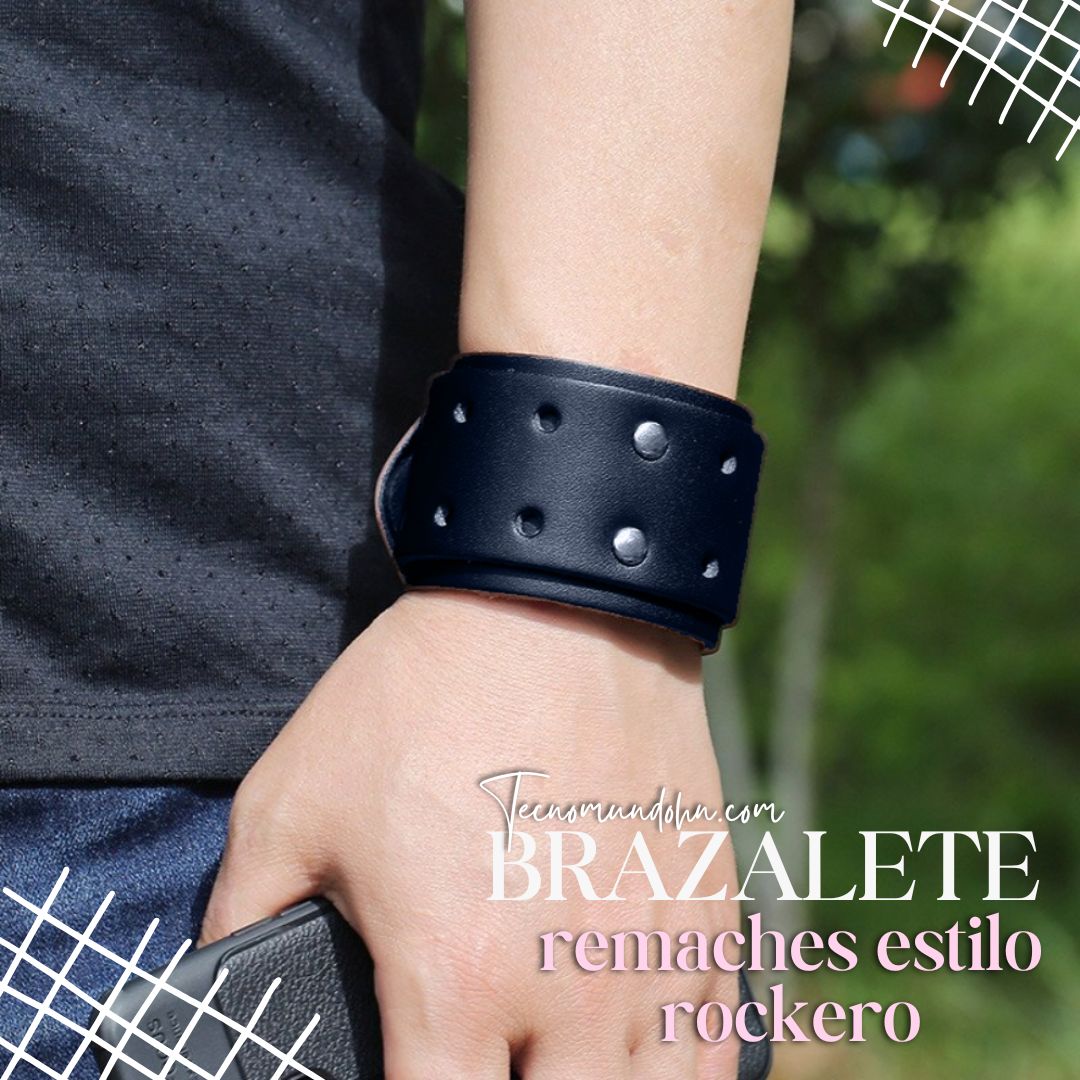 Brazalete Con Remaches Estilo Rockero