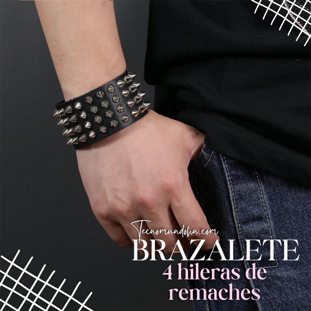 Brazalete 4 Hileras De Remaches