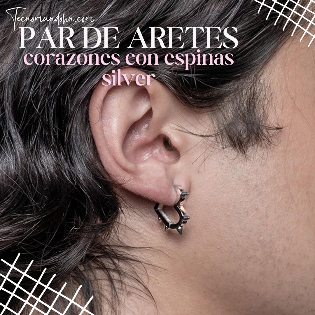 Par De Aretes Corazones Con Espinas Silver