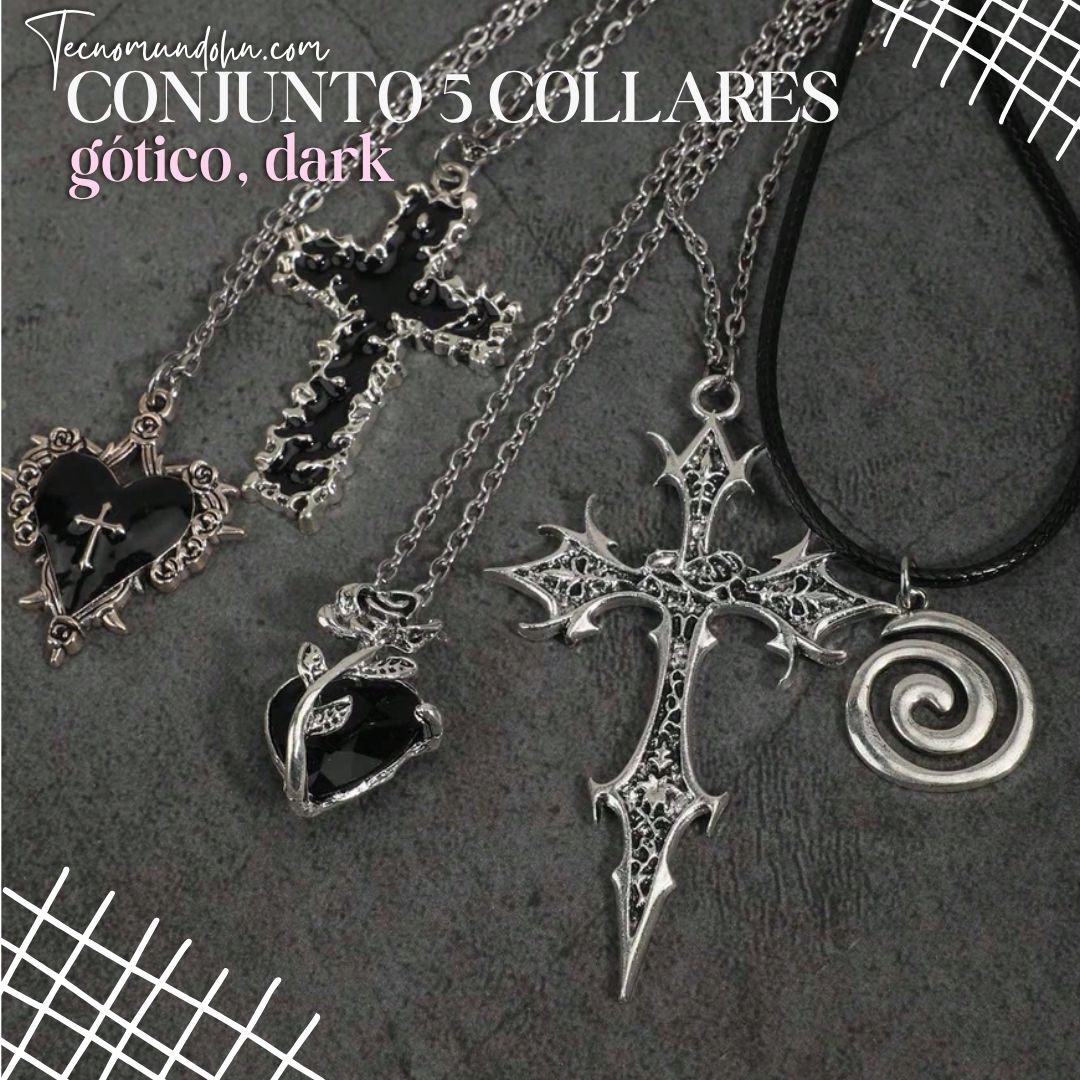 Conjunto 5 Collares Gótico Dark