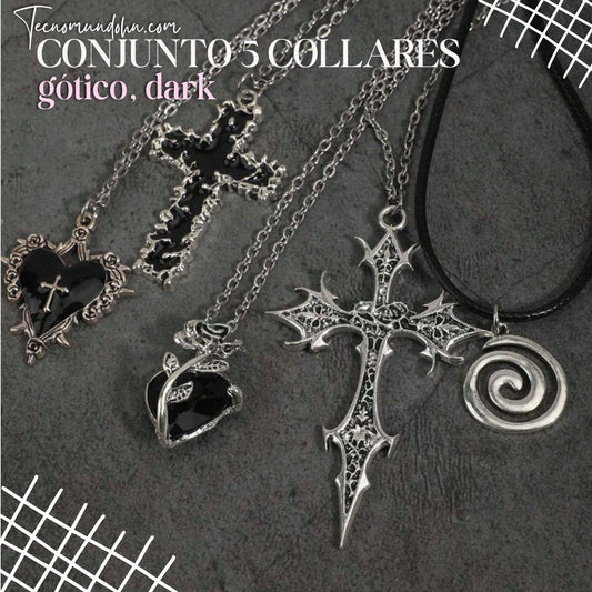 Conjunto 5 Collares Gótico Dark