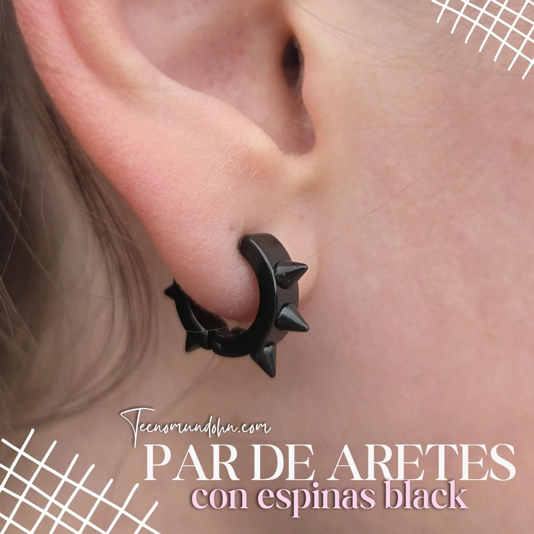 Par De Aretes Con Espinas Black