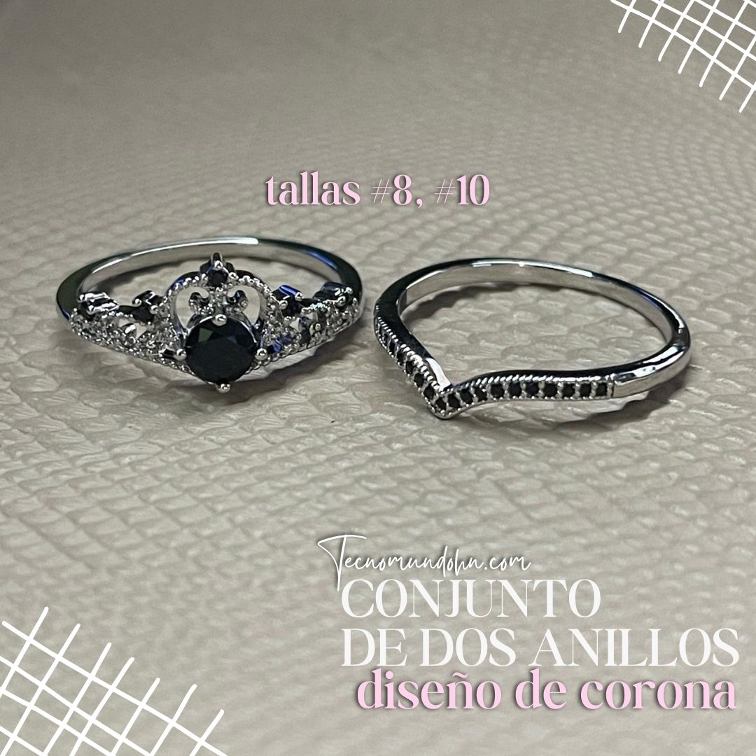 Conjunto De Dos Anillos Diseño Corona