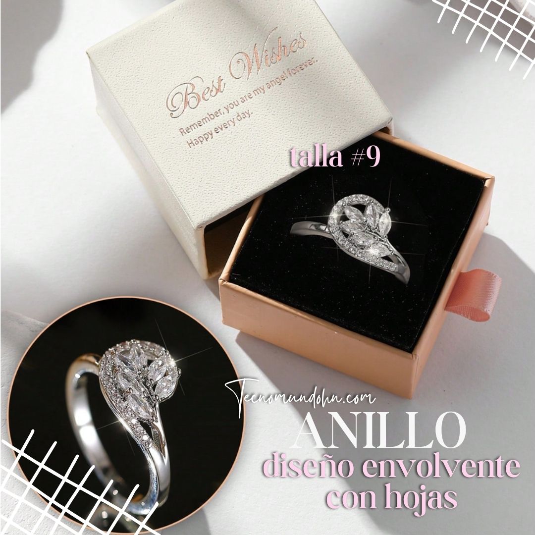 Anillo Diseño Envolvente Con Hojas