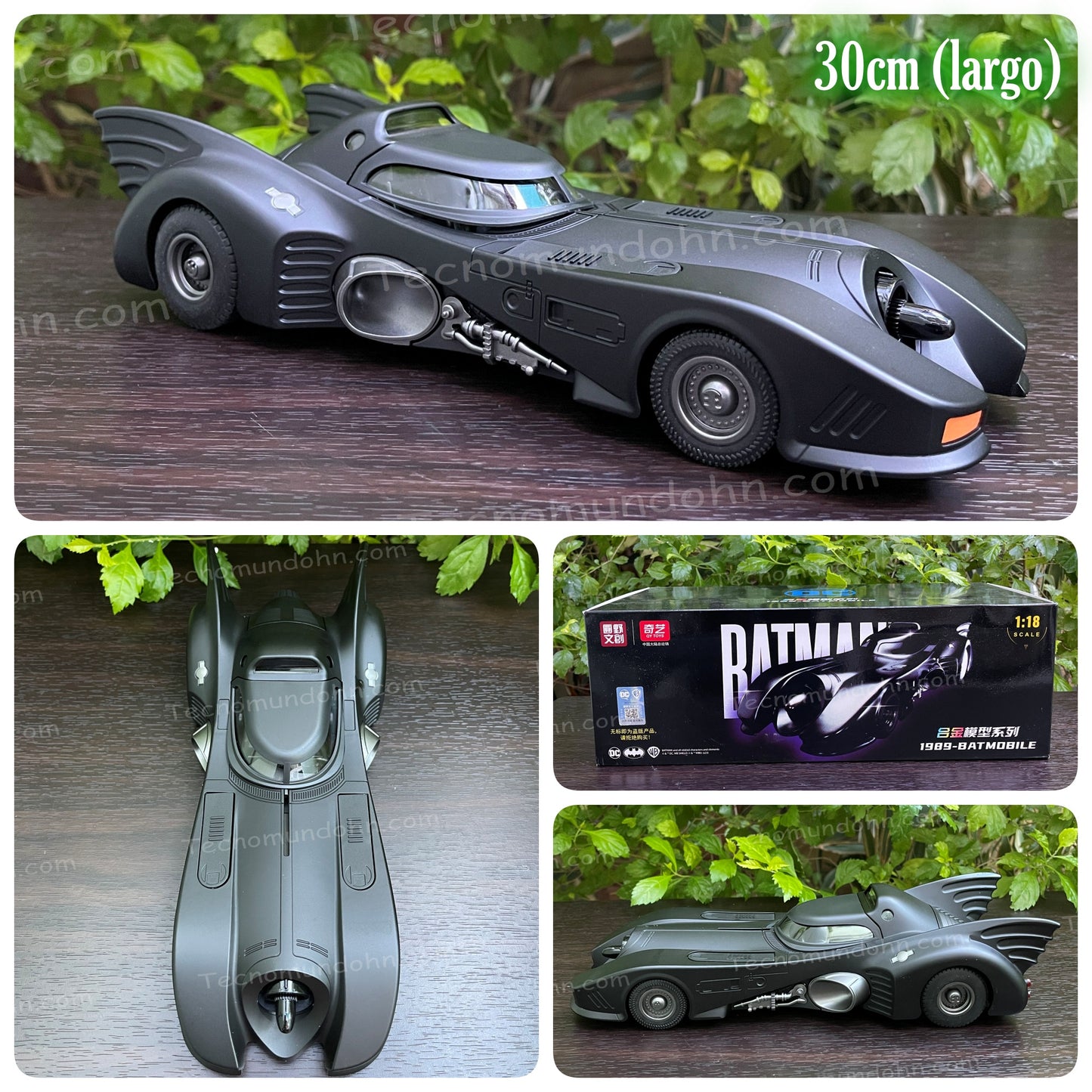 Modelo A Escala 1:18 Del Batimóvil De 1989 Fabricado Por Qy Toys (Diecast)