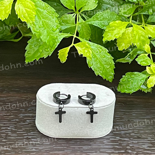 Aretes De Aro Con Cruz Punk