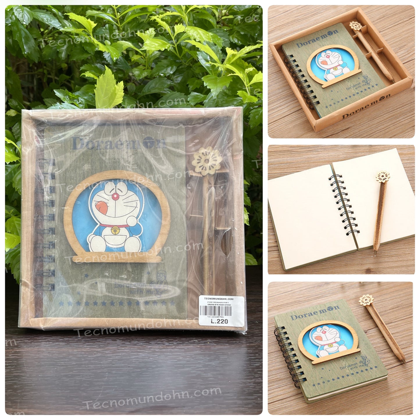 Libreta de Madera Doraemon con Lápiz