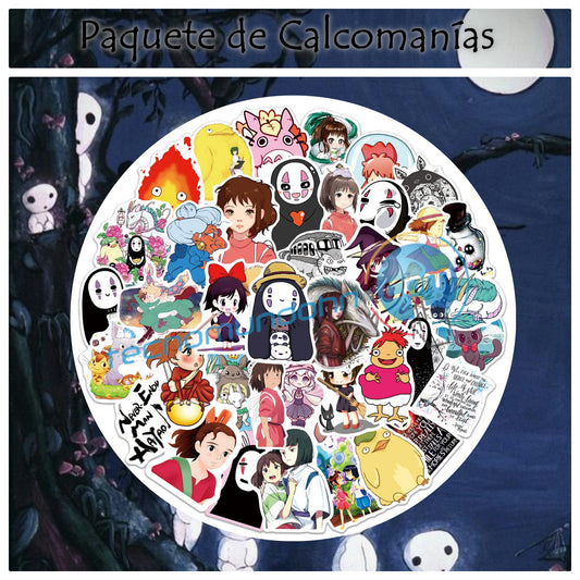 Paquete de 50 Calcomanías Studio Ghibli