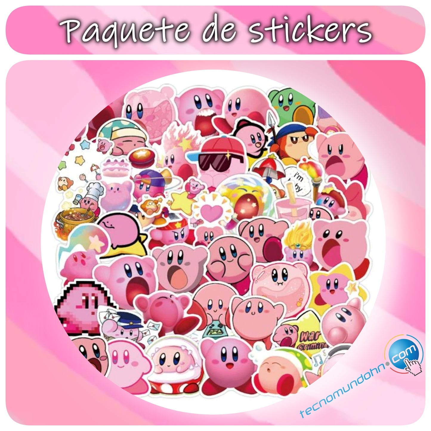 Paquete de 50 Calcomanías Kirby